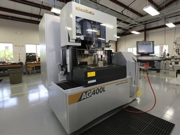 Sodick wire EDM machine on Mictron's shop floor
